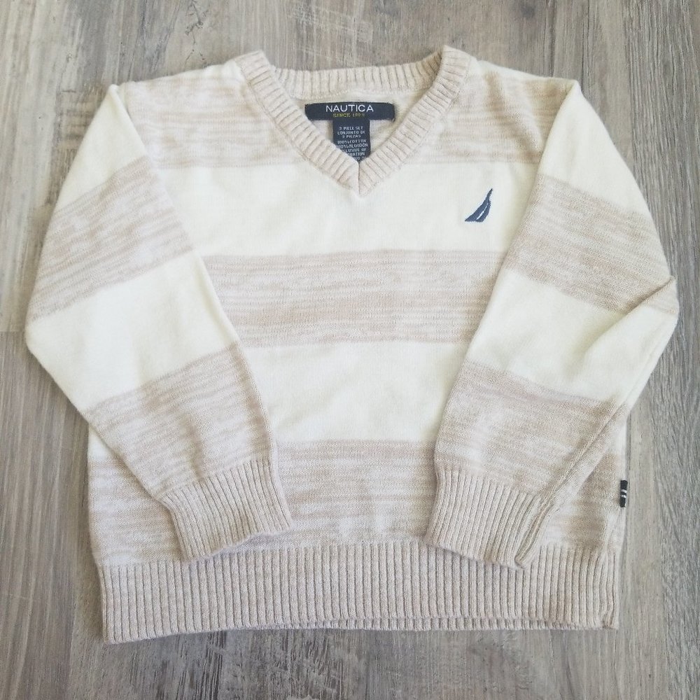 Nautica Boys Striped V-Neck Sweater 2T